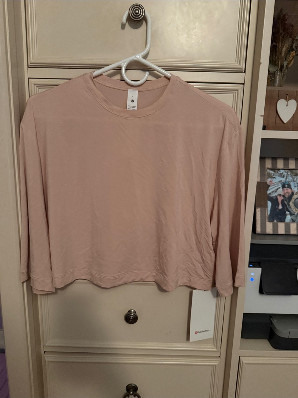 Lululemon Modal Relaxed Fit Cropped Short Sleeve- Light Blush